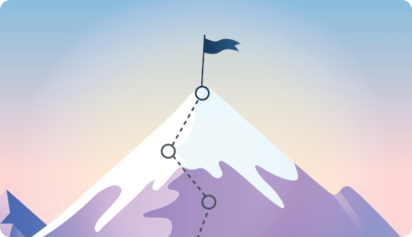 Mountain with a flag on top-1